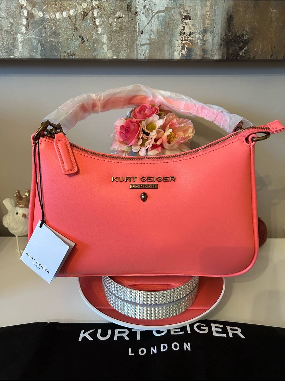 NWT! Kurt Geiger Highgate Leather Shoulder Bag